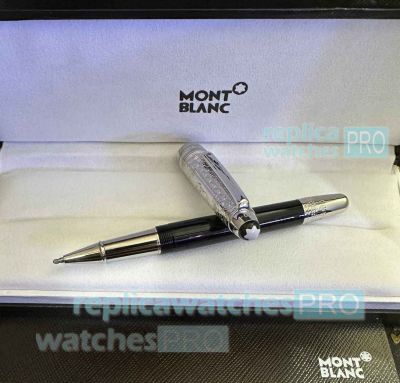 New 2023 Mont Blanc Meisterstuck Around the World in 80 Days Doue 145 Rollerball Pen Silver Cap